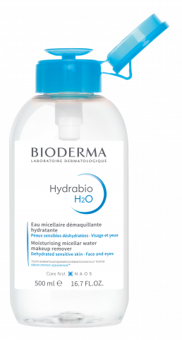 Bioderma Hydrabio H2O ขวดปั๊ม 500 ml เปิดฝา
