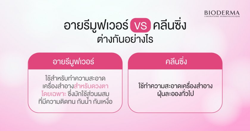 อายรีมูฟเวอร์ VS คลีนซิ่ง ต่างกันอย่างไร