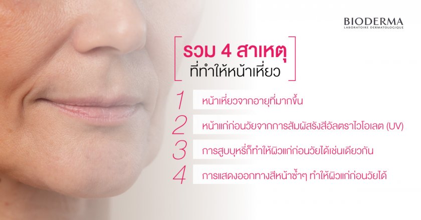 รวม 4 สาเหตุที่ทำให้หน้าเหี่ยวหรือผิวแก่ก่อนวัย