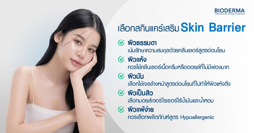 เลือกสกินแคร์เสริม Skin Barrier อย่างไรให้เหมาะกับผิว
