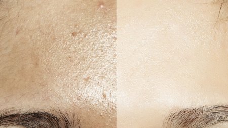 Oily skin and clear skin